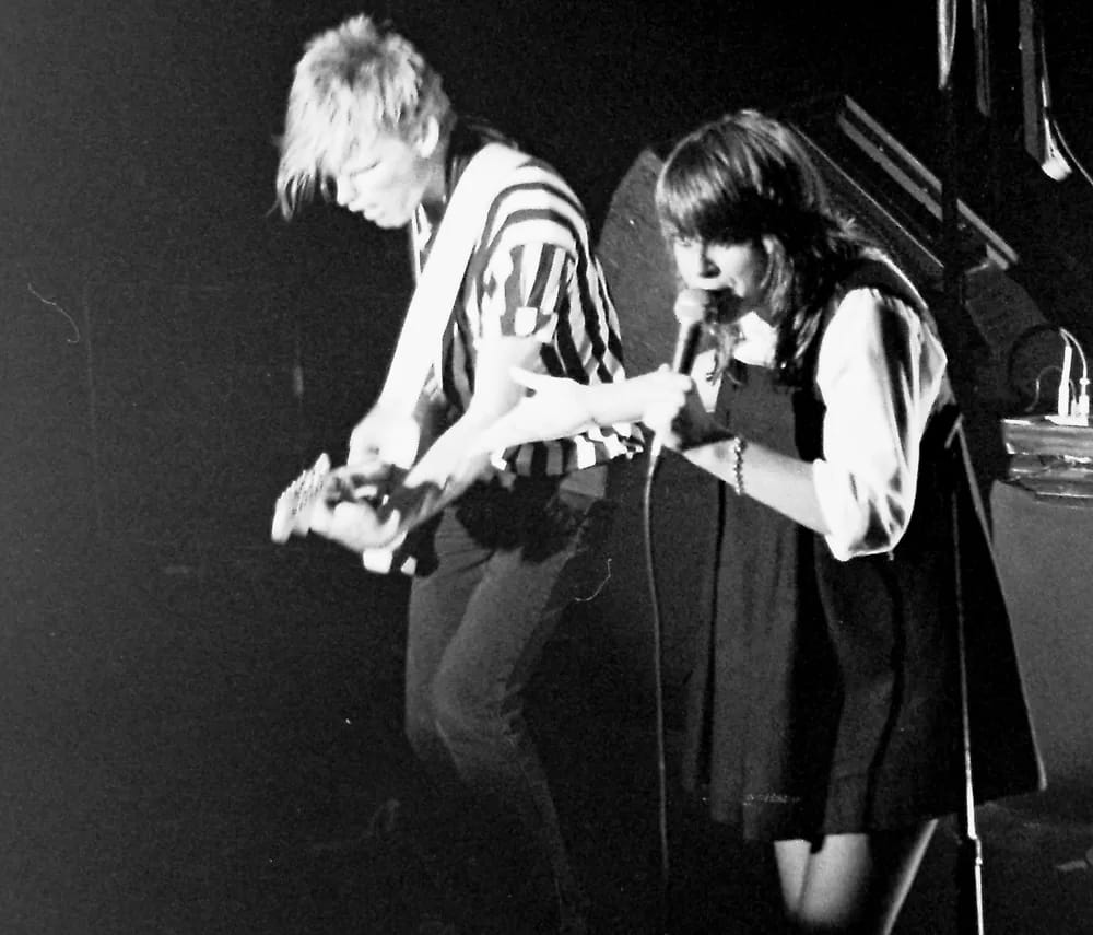 divinyls03-190101037 - 1EarthMedia Chrissie Amphlett, jumps during a performance by Divinyls at Selinas, Coogee Bay © 1983 Mark Anning photo