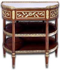 louis_xv_tray - 1EarthMedia A Louis XVI gilt-bronze mounted mahogany console desserte, late 18th-century.