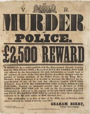 Police Ephemera ° The value of Victorian reward posters Ned Kelly Wanted Poster