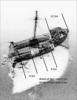 bow300 - 1EarthMedia Montevideo Maru wreck bow section