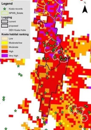 yarrat-map_300 - 1EarthMedia Yarrat State Forest map showing koala habitat