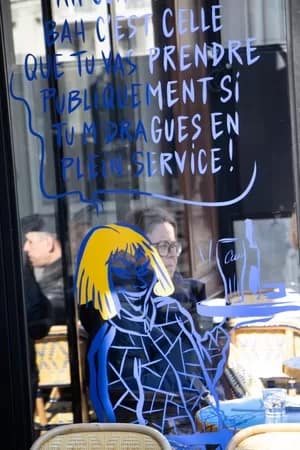 paris-streets-300 - 1EarthMedia Paris cafe in Ukraine colors © Mark Anning photo 2022