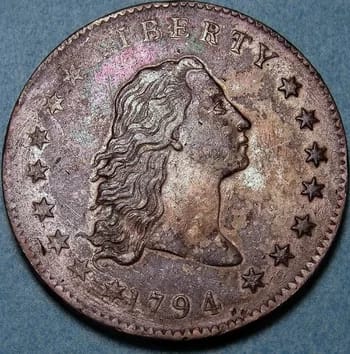 1974flowingHair - 1EarthMedia 1794 Flowing Hair Dollar