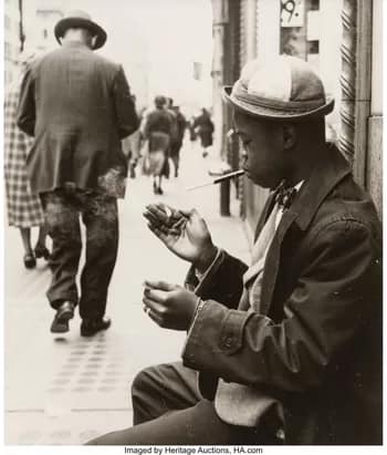 Maier-Smoking-in-the-Street-350 - 1EarthMedia Vivian Maier, Smoking in the Street, circa 1950s