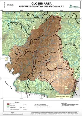 bulgaclosed001 - 1EarthMedia Bulga State Forest closed for logging by Forestry Corp from 10 July 2023 until 1 January 2024