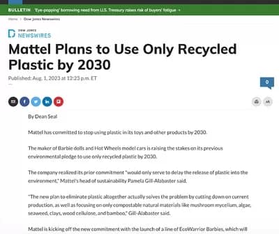 Market-Watch - 1EarthMedia MyCelia EcoWarrior Barbie hoax