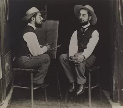 fake009-400 - 1EarthMedia Henri de Toulouse-Lautrec as Artist and Model, by Maurice Guibert