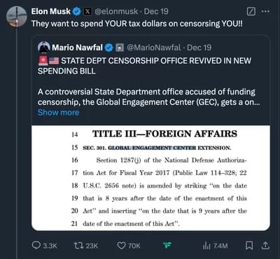 Musk011-400 - 1EarthMedia Elon Musk tweets Global Engagement Center