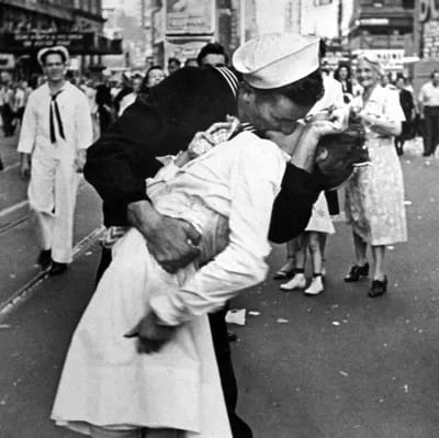 The Kiss in Times Square photograph by Alfred Eisenstaedt Alfred Eisenstaedt's photo is called “V-J Day in Times Square” but is known to most people simply as “The Kiss.”