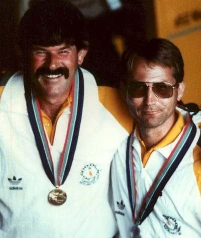 Philip Adams and Ben Sandstrom - 1EarthMedia Phillip Adams and Ben Sandstrom with their Gold and Silver Medals in the Men's Free Pistol