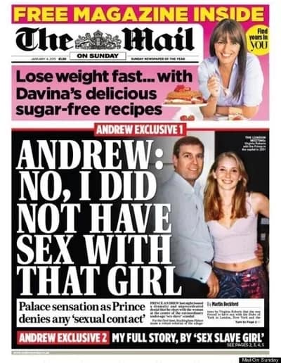 Andrew-Mos01_400 - 1EarthMedia Mail On Sunday front page Epstein and Roberts