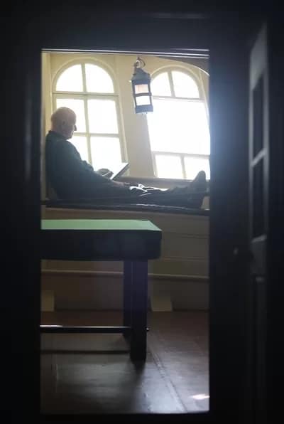 Captain Frank Allica in the Great Cabin, HMB Endeavour. Sydney, Australia - Tauranga, New Zealand, 12-27 September 2019 © 2019 Mark Anning photo