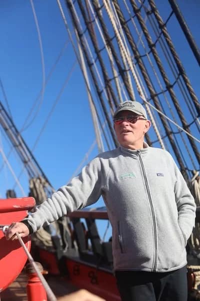 frankalicia003-400 - 1EarthMedia Captain Frank Allica during daily briefing, HMB Endeavour. Sydney, Australia - Tauranga, New Zealand, 12-27 September 2019 © 2019 Mark Anning photo