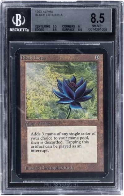 MagicTheGatheringBlackLotus - 1EarthMedia Magic: The Gathering Black Lotus Limited Edition (Alpha) BGS Trading Card Game NM-MT+ 8.5 (Wizards of the Coast, 1993) Rare