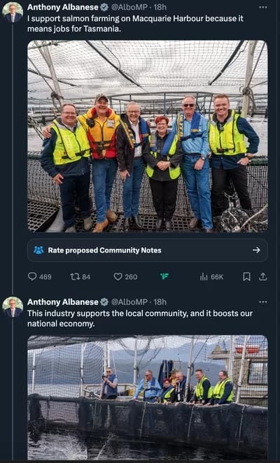 AlbaneseSkate20241215 - 1EarthMedia Australian Prime Minister Anthony Albanese with salmon farmers