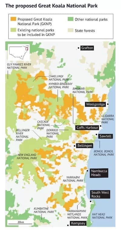Great Koala National Park map, courtesy of LEAN
