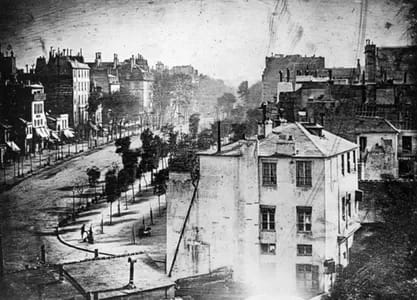 DaguerreFirstHuman400 - 1EarthMedia Daguerre's daguerreotype of the first human to appear in a photo