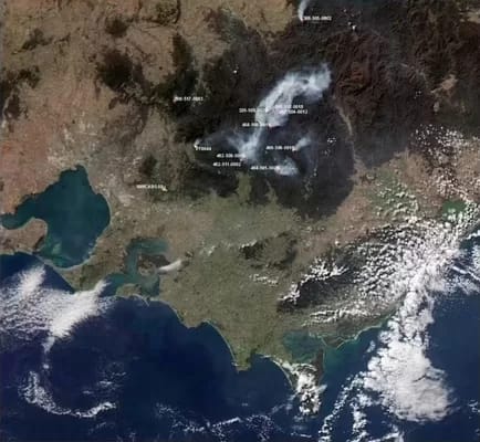 2018-20april400 - 1EarthMedia MODIS Rapid Response Terra Satellite image taken 20 April 2018 showing the smoke intensity of the logging burns. NASA 2018