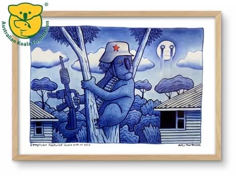Armed Koalas take on Save the Koala Day Reg Mombassa Artwork | Australian Koala Foundation