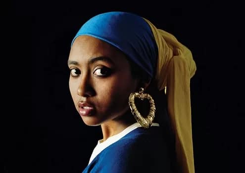 Girl with a bamboo earring by Awol Erizku