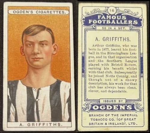 Cigarettecard008 - 1EarthMedia 1908 Ogden's Ltd. Famous Footballers - A. Griffiths