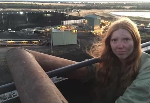 whitehaven350 - 1EarthMedia Narrabri underground coal mine, operated by Whitehaven, shut down in 2016 with peaceful action by Hannah Grant, 21. Pic supplied Front Line Action on Coal.