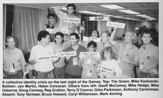 Auckland Games AAP - 1EarthMedia AAP staff at the 1990 Auckland Commonwealth Games.
