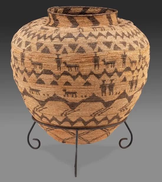 Apache - 1EarthMedia A Colossal Apache Pictorial Coiled Storage Basket