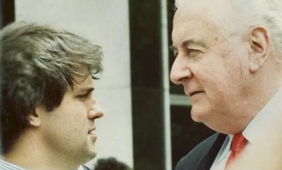 Gough Whitlam and Malcolm Turnbull © Mark Anning photo 1986