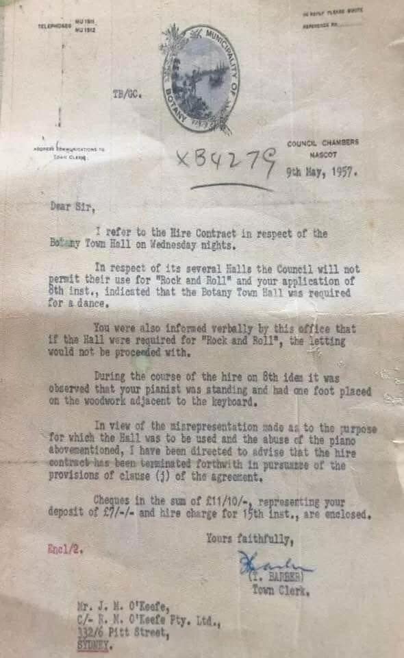 BotanyCouncilJOK - 1EarthMedia In 1957, Botany Council kicked Aussie Father of Rock N Roll, Johnny O'Keefe out of Botany Town Hall for singing Rock N Roll