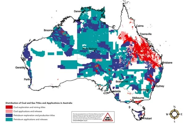 Coal-Gas-map-national-400 - 1EarthMedia Gas exploration licenses in Australia