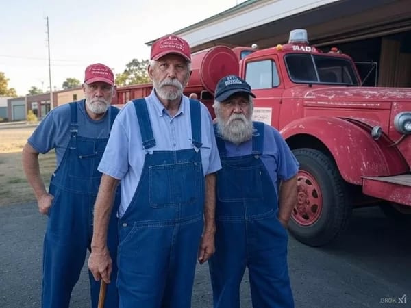 Mt. Podunk Fire Station: Warden, George "Ali Baba" Ashfield, Paul Stinker and Péter Extrude
