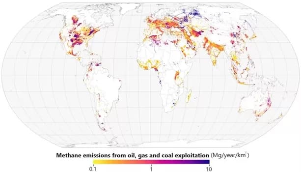 Best way to reduce climate change is stop gas industry methane leaks Map of methane emissions