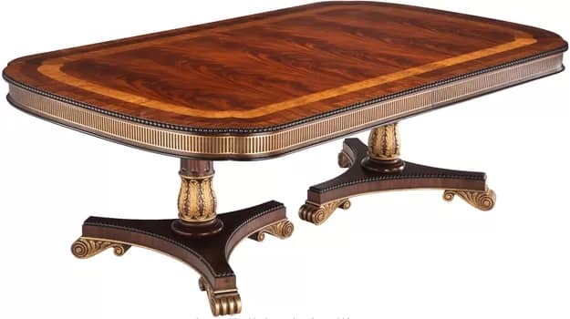 DirectoireDiningTable350 - 1EarthMedia French Régence Directoire-Style Mahogany and Parcel Gilt Dining Table