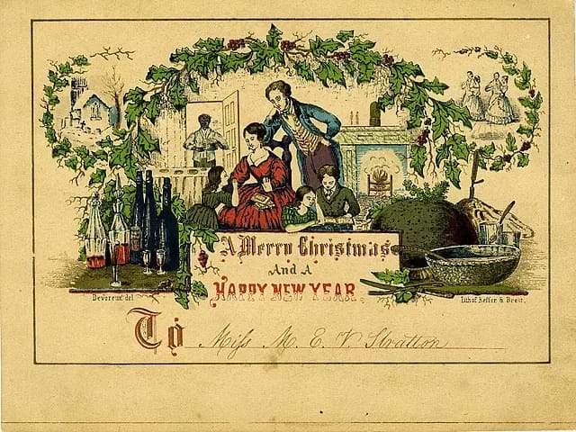American_Christmas_card_1850-1 - 1EarthMedia American Christmas card, 1850