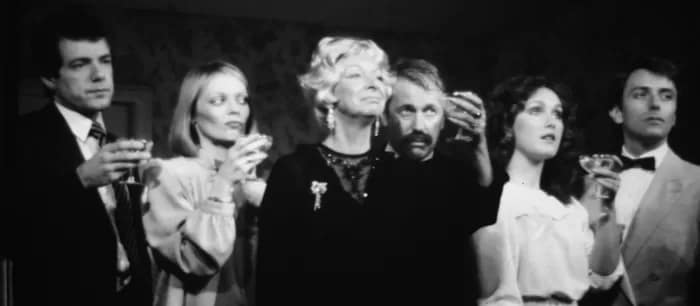 June Salter, Zoe Bertram, John Hamblin in The Anniversary - 1EarthMedia The Restless Years cast performing The Anniversary