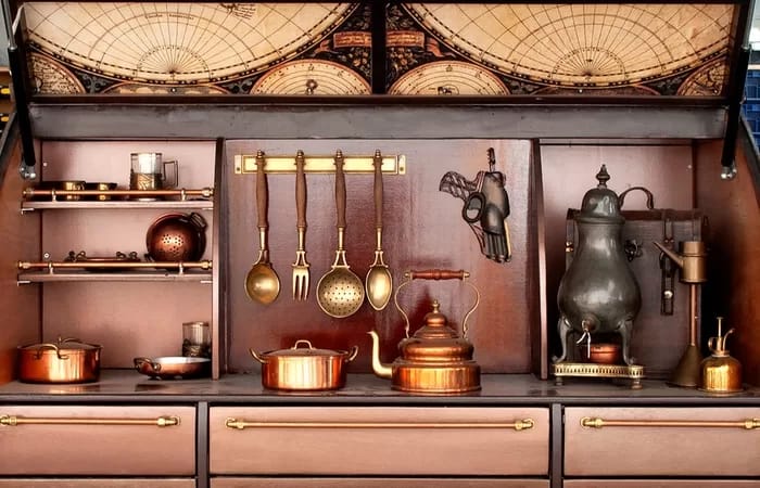 TearDropSteampunk07-700 - 1EarthMedia Steampunk Teardrop Trailer by The Love Bird Company