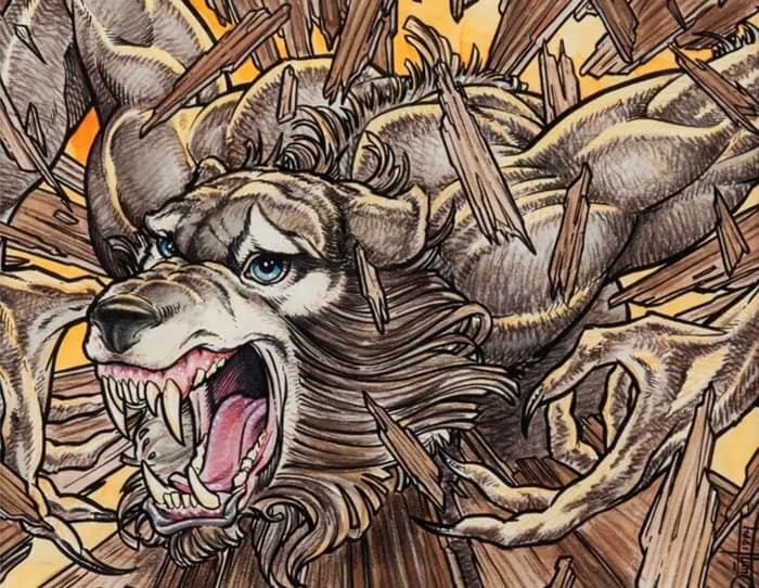 MagicTheGathering011a - 1EarthMedia Quinton Hoover Magic: The Gathering Lesser Werewolf Original Artwork (1994)