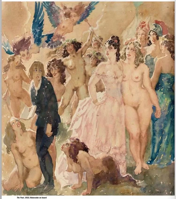 US010 - 1EarthMedia The Poet, 1933, Norman Lindsay, watercolour on board