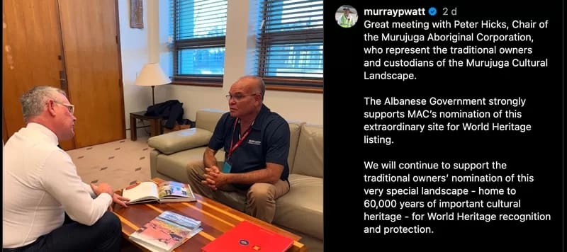 Murray Watt Woodside - 1EarthMedia Murray Watt meets Peter Hicks, from Hicks Civil and Mining, also Chair of the Murujuga Aboriginal Corporation