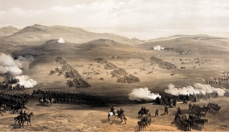 William Simpson - Charge of the light cavalry brigade, 25th Oct. 1854, under Major General the Earl of Cardigan