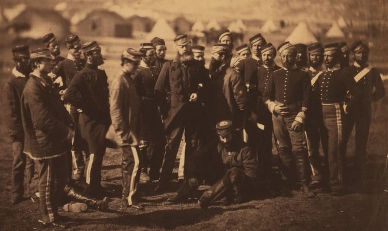 Fenton13ltdragoons-crop800 - 1EarthMedia Some of the survivors of the Charge of the Light Brigade from the 13th Light Dragoons. Photo by Roger Fenton