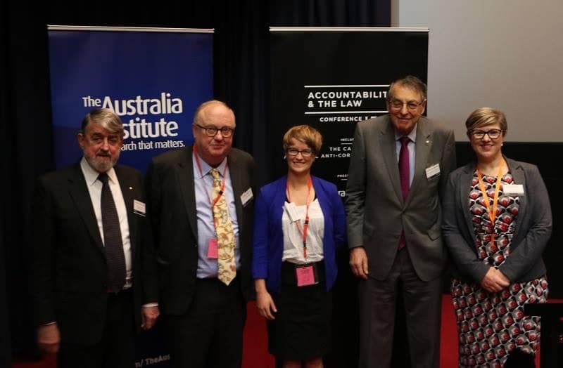 AustraliaInstitute-group - 1EarthMedia Nicholas Cowdery, Geoffrey Watson, Ebony Bennett, David Ipp