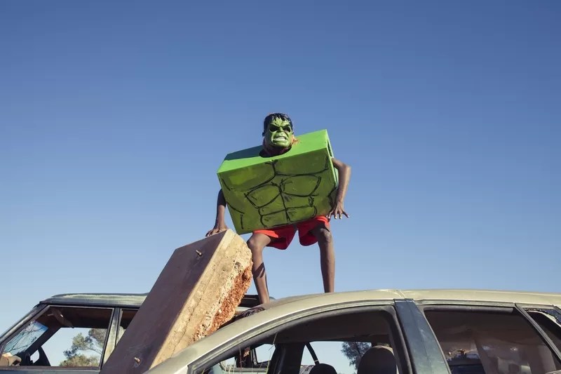 OnCountry_TonyAlbertDavidCharlesCollins_NakishaNelson_Warakurna Superheroes 4_2017-800 - 1EarthMedia Tony Albert, David Charles Collins - Nakisha Nelson Warakurna Superheroes 4, 2017