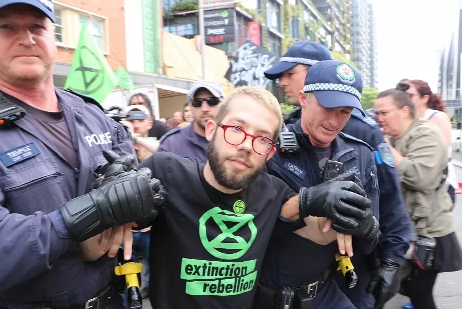 Police arresting protestor © 2019 Mark Anning photo