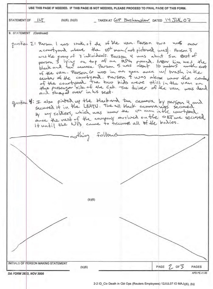 028 - 1EarthMedia Exhibit K – Sworn Statement of 1LT Platoon Leader, B/2-16 IN).