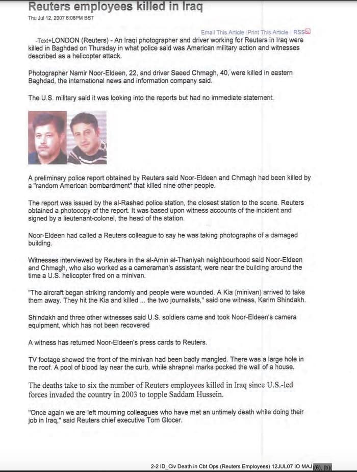 042 - 1EarthMedia Exhibit S – Reuters News Story dated 12 July, 2007